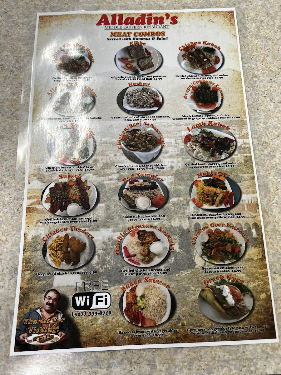 Aladdin's Restaurant Menu - Image 4